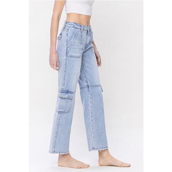 Vervet Beneficiary Size 27 High Rise Cargo Dad Jeans - Picture 6 of 6